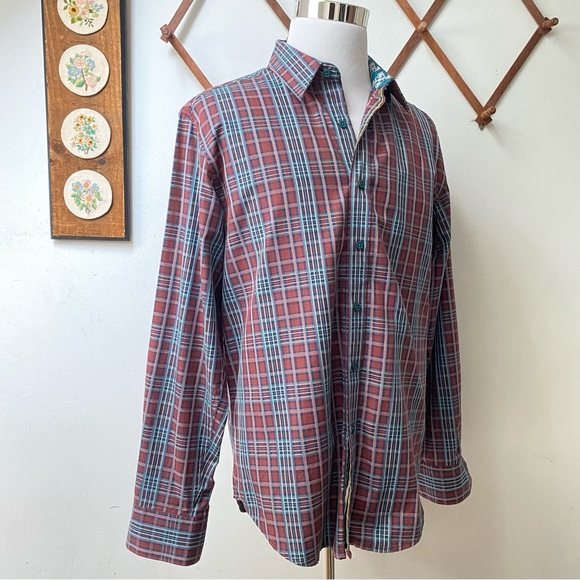 Robert Graham Plaid Button Up Flip Cuff Shirt - Picture 7 of 16